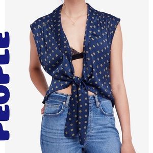 Free People Tie Front Top NWT